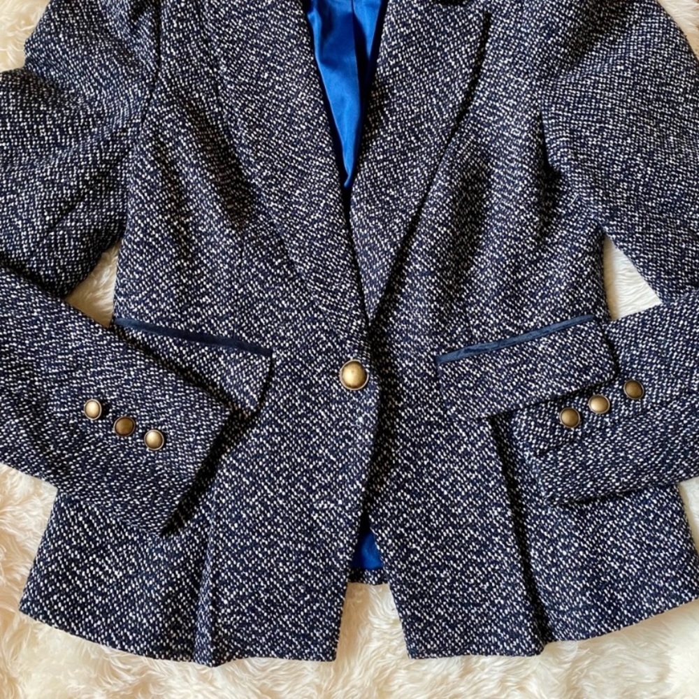 ModCloth Navy Tweed Blazer - Picture 4 of 5